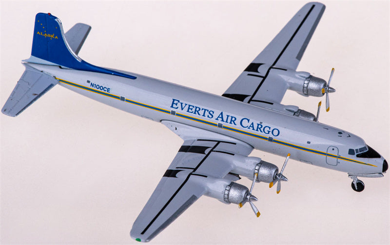 AeroClassics Everts Air Cargo for Douglas DC-6 N100CE 1:400 Airplane Pre-built  Airliner Model Display