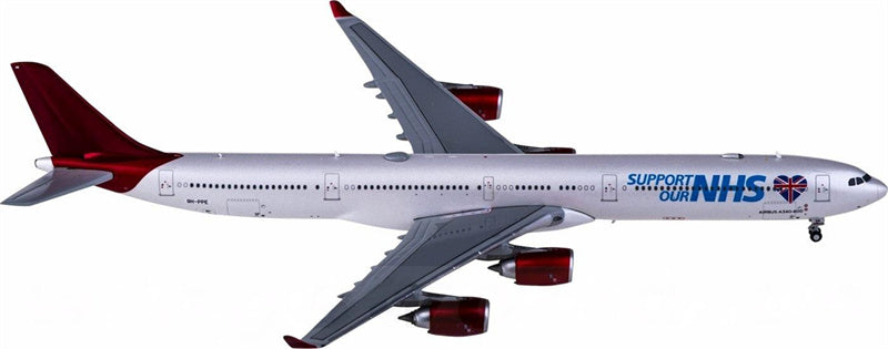 JC Wings Maleth Aero for Airbus A340-600 9H-PPE Thank you NHS 1:400 Airplane Pre-built  Airliner Model Display