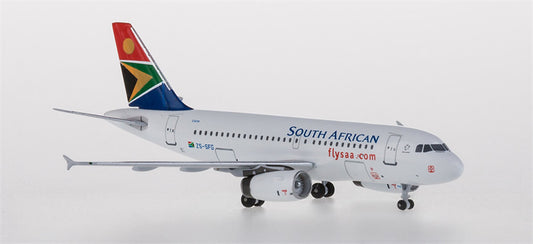 AeroClassics South African for Airbus A319 ZS-SFG 1:400 Airplane Pre-built  Airliner Model Display