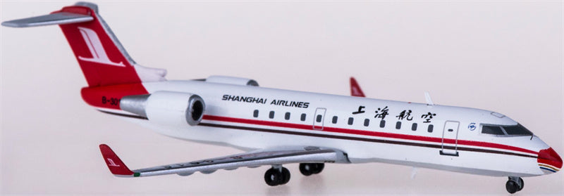 JC Wings Shanghai Airlines for Bombardier CRJ200ER B-3018 1:400 Airplane Pre-built  Airliner Model Display