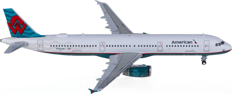 Geminijets American Airlines for Airbus A321 N580UW 1:400 Airplane Pre-built Airliner Model Display
