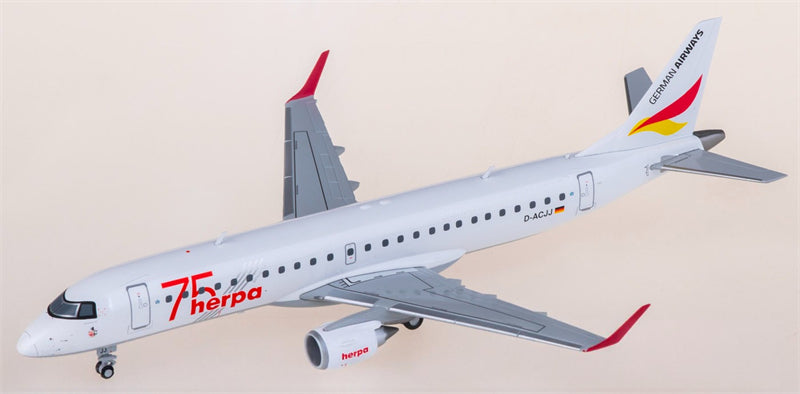 Herpa German Airways Embraer for ERJ-190 D-ACJJ 1:200 Airplane Pre-built  Airliner Model Display