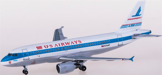 AeroClassics US Airways for Airbus A319 N744P for Piedmont 1:400 Aircraft Pre-built  Airliner Model Display