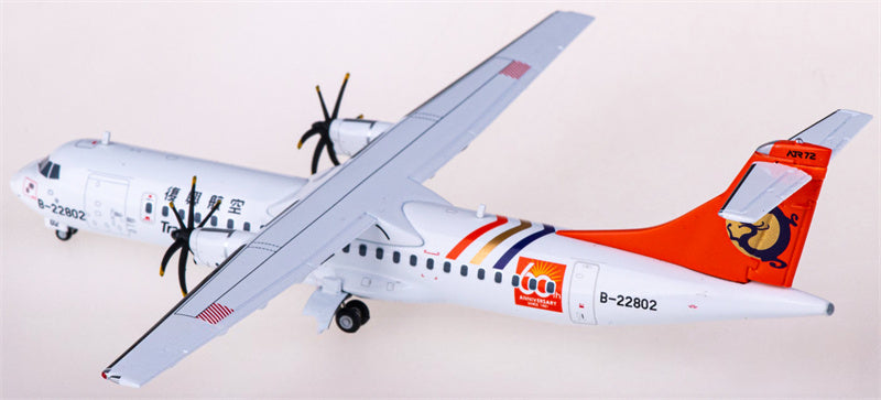 JC Wings TransAsia Airways for ATR-72-500 B-22802 1:200 Airplane Pre-built  Airliner Model Display