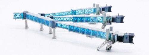 JC Wings Passenger Blue three channel boarding bridge for A380 1:400 Model