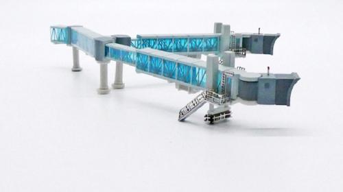 JC Wings Passenger Blue Double channel boarding bridge for B747/A350 1:400 Model