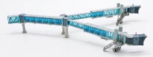 JC Wings Passenger Blue Double channel boarding bridge for B747/A350 1:400 Model