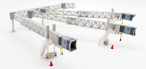 JC Wings 1:200 Passenger Three channel Transperant boarding bridge FOR A380