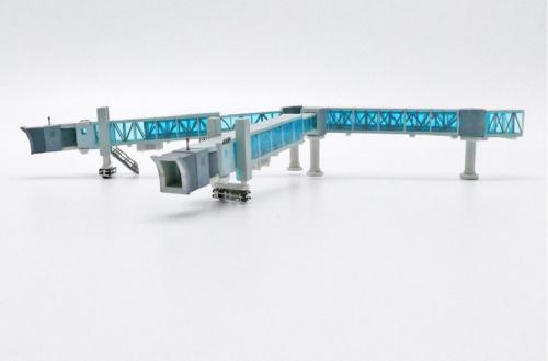 JC Wings Passenger Blue Double channel boarding bridge for B747/A350 1:400 Model