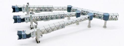 JC Wings 1：400 Passenger Transparent three channel boarding bridge for A380